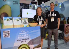 Jen Scoular and Brad Siebert promoting the world Avocado Congress which will be held in Auckland next year.