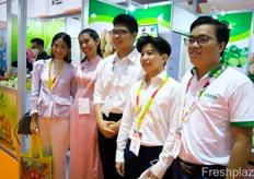 The sales team of Xaxa Service Trading with second from left Phan Thi Tham with Nguyen van Dung to her right, CEO of the company. 