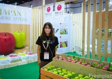 Japanese Aomori apples are famous in Asia. On the photo is Risa Narita, Deputy Manager at Aomori Trading Co., Ltd.