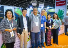 A delegation from Myanmar to promote the country's produce trade supported by a UN Trade Delegation. The country produces avocado. On the photo are Sandar Myo, Chairperson of the Myanmar Avocado Producer and Exporter Assocation and Frederine Derlot, to the right, Administrator at the UN International Trade Centre. 