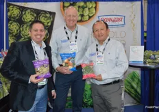 Jeff Hutterer, Mark Munger and Rick Bravo with Ocean Mist Farms showing different vegetable options.