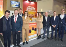 The Granfer team happily posed in front of their stand. Granfer exports apples, plums, pears and sweet potatoes from Portugal.