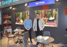 On the right is Neslihan Keloglu of Meypack. They export their packaging to the European market.