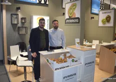 Christos Zacharis and Dimitris Konstantis of Pyrros Kiwifruit. They export kiwis to Spain and Poland.