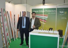 On the left is George Polichronopoulos and on the right is John Panagiotakopoulos of Tex. They are a manufacturer of paper edges from Greece.