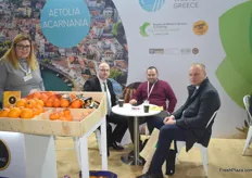 The Angelakis team, while in the middle of a meeting. They export citrus from Greece.
