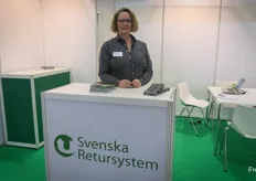 Svenska ReturnSystem organises plastic pallets and plastic trays with a deposit and rental fees, going around Europe. Producer pay rent and user fee and then send back to retailer or wholesaler in Sweden and company picks it up at the store, very sustainable and environment friendly. Sigrid Helgason is the international sales representative.