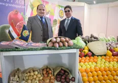 Reda Mohammed and Ahmed Fathalla from Grand Egypt Agro, grower and exporter of citrus and many fruits and vegetables. Global demand not high for citrus yet, for onion is a strong market this year. 