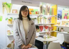 Wuhan Eudeco makes packaging from paper, eco friendly. On the photo is Eileen Ye.  