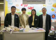 Laiwu TaiFeng Foods exports garlic and ginger, apple and pears. Now ginger prices are high because less production and high demand in Winter with COVID. Nic Zhang, Bella, Stacey and Peter.  