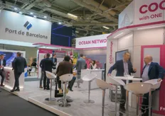 Busy meetings at the stand of Ocean Network from Singapure.