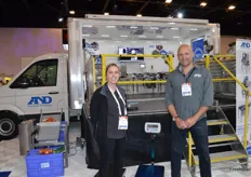 Andfresh brought their mobile showroom along, to show their weighing, data collection and end of line inspection products. Kate Jenner and Julian Horsley.