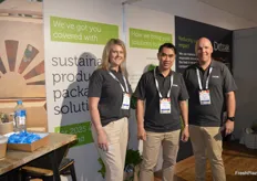 Detpak are focussed on replacing plastic in supermarkets, their packaging is curb side recyclable. The paper grape bag holds moisture and looks great. Laura Murphy, Ken Lu and Christian Bell were on the stand.