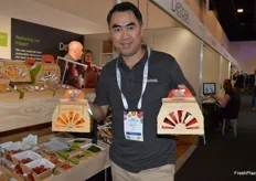 Ken Lu with the beautiful boxes from Detpak.