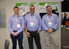 The robotic system from MAF Oceania gives an end to end solution for post-harvest processes,  focussing labour saving Chris Bray, Frederick Scellier and Dean Trembath.