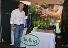 Scott Morton from Bio Bag was promoting bio-degradable weed matting.