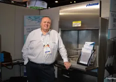 Rhima provide washing equipment for range of industries, they provide crate and bin washers for the fresh produce sector, Mark Hollingworth was at the stand.
