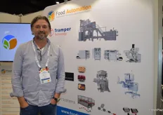 Chris De Crom was promoting a peeling machine and also machines for automatic filling of trays for food service from Food Automation.