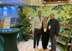 Giumarra promoted the company’s 52-week organic avocado program at its booth. Pictured from left are Randy Giumarra, Kellee Harris, and Joseph Casey.