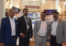 The middle two men are Dr. Mohamed Ajdid and Ibrahim Ali Salam, representing Egyptian citrus and grape exporter Alsabah for agricultural crops.