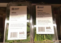 A variety of herbs grown by Square Roots were available, retailing at $3.99.