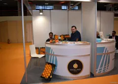 Angelakis Angelos is showcasing the citrus exported by his company Angelakis Fruits.