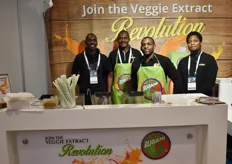 Kenneth Nepiyala Jones, Bonz Mudzudzu, Kuda Mhemachena and Clarence Savieri of promotional company Bar Motion, working at the stall of the popular Rugani vegetable and fruit juices.