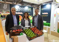 Joinfruit stand: Fabrizio Barale, Sonia Foggia and Enzo Garnero.