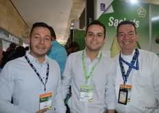 Banco Colombia is working with the agriculture sector to promote growth by providing loans and support for farmers and investors: Diego Fernandeo, Weimar Jose Montya Serna and Estiven Zapata Castano.