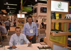 Miguel Alarcón and Evelio González, from Corpohass, a Colombian avocado company.