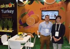 Akin and Ezgi Soyleyen from Aksun, a Turkish exporter