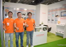 The stand of Frigga, from left to right: Bright Zhang, Paddy Pan and Kevin Zhang. This was their first time exhibiting on Fruit Attraction