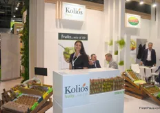 Evangelia Kolios acted as a hostess for Greek kiwi exporter Kolios.