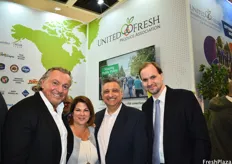 Reiner Scheidler, Mayda Sotomayor, Juan Carlos Sanchez Diaz, and Charles-Henri Deprez of Greenyard at the United Fresh reception.