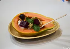 UGBP presents the idea of ‘papaya bowls,’ in which a papaya is filled with other fruits, nuts, or more as a tasty and convenient meal.