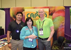 Ramon Chavarria, Shannon Barthel, and Brad Edmonds of CAPCO, Central American Produce. The company is at the tail end of their Peruvian mango import season and will be switching to Guatemala soon.