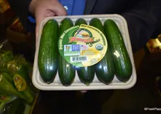 MamaMia Produce is presenting their newly re-packaged organic cucumbers, which are grown in Mexico and Canada.