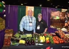 Mike Porter and Kirby Johnson of Flavor 1st Packers and Growers. The company is working on releasing tomatoes packed with resealable tops this year.