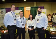 Spencer Smith, Peter Shore, Lorraine Ong and Juan Magdaleno of Calavo. The company recently released smaller ‘single serve’ avocados in bags as well as halved and diced IQF avocado.