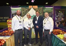 Mike Hacker, Tim Horvath, Austin Fowler and Mike Sharp of Fowler Farms. The company’s new Honeycrisp box has proven very popular with customers.