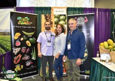 Jorge Leon, Vivian Caram, and Eddie Caram of Limeco. The company’s Florida greenskin program is finishing up now with great results. Powerful Harvest is the company’s non-GMO brand.
