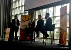 A panel featuring Neil Barker from BGP International, Sam Munsie from the Department of Agriculture, Water and the Environment and Citrus Australia CEO Nathan Hancock discussing potential market access to India.