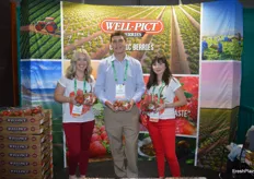 Christian Bengard with Well Pict Berries is flanked by Johnna Johnson and Taylor Uyeno who are in the strawberry spirit. 