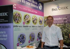 Holger Brand was at the Fall Creek stand. The Fall Creek® Collection is a new and simple, value-added blueberry genetics platform that includes tech and transfer and horticultural support for professionalized commercial blueberry growers around the globe