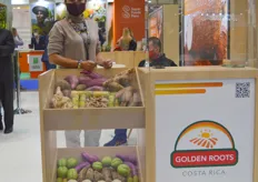 Laura Avarca at the Golden Roots stand.