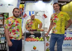 Alex, Krill and Alex stood out with their bright shirts promoting Ukrainian Apples from Alma Fruit.