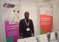 Paul Laniran at the UKRI stand, the organisation provides funding for new and innovative projects in the sector.