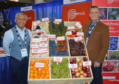 Hector Rojas and Chris Daniel with the Trade Commission of Peru, promoting Peruvian fruits and vegetables. 