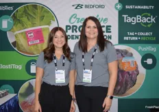 Briel Hendricksen and Belinda Heidebrink with Bedford, who manufactures tie products, as well as ElastiTag and CloseIt products. 