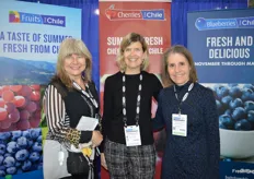 Representing Fresh Fruits from Chile are Chris Yli-Luoma, Karen Brux, and Allison Myers. Cherries from Chile are starting to come in and volumes will ramp up in January. 